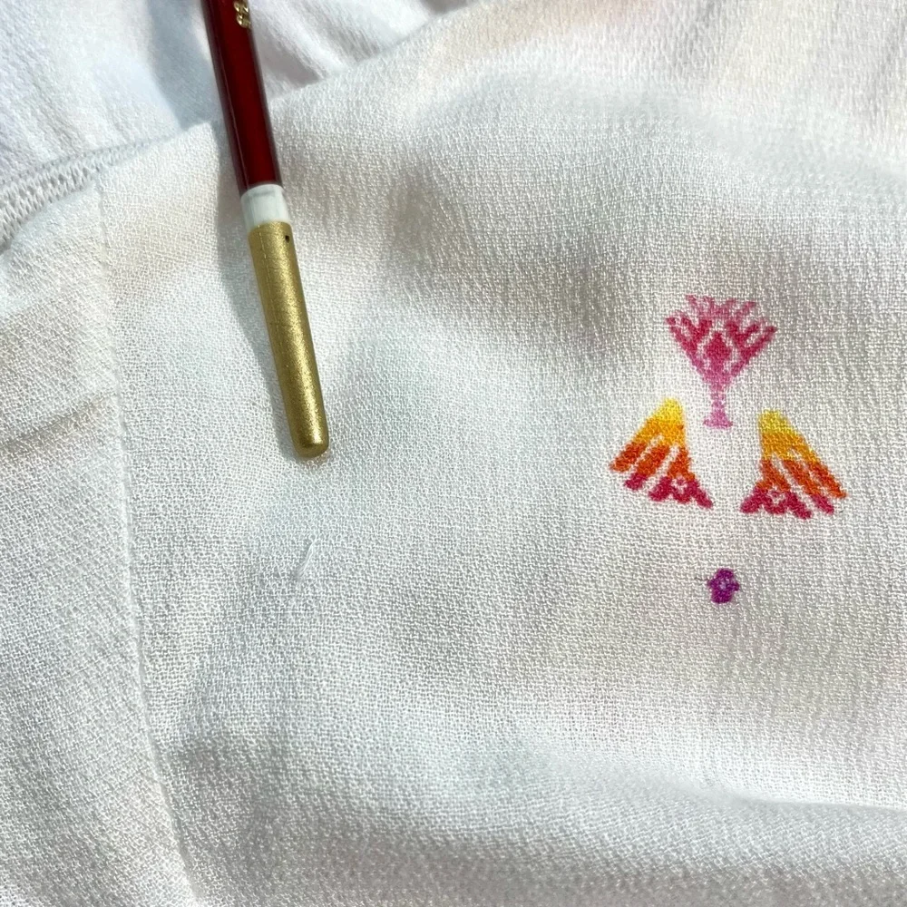 Jen's Pirate Booty White High-Low Slip Dress with Multicolor Embroidery - Picture 12 of 13